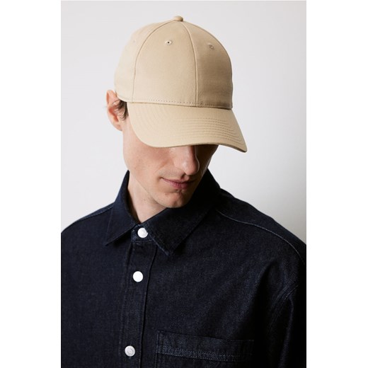 H & M - Bawełniana czapka z daszkiem - Beżowy ze sklepu H&M w kategorii Czapki z daszkiem męskie - zdjęcie 169680595