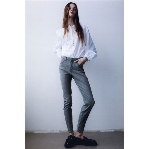 H & M - Skinny Regular Jeans - Szary ze sklepu H&M w kategorii Jeansy damskie - zdjęcie 169680718