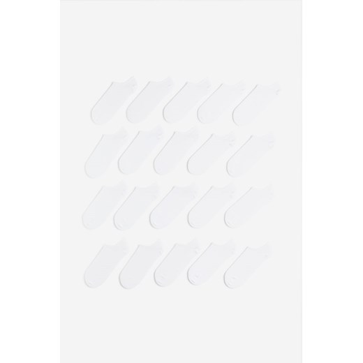 H & M - Krótkie skarpetki 20-pak - Biały ze sklepu H&M w kategorii Skarpetki dziecięce - zdjęcie 169680809