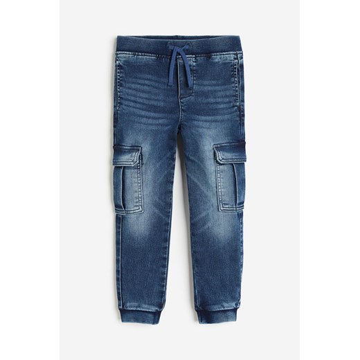H & M - Spodnie cargo Slim Fit - Niebieski ze sklepu H&M w kategorii Spodnie chłopięce - zdjęcie 169680876