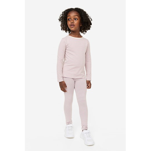 H & M - Dżersejowe legginsy 5-pak - Różowy ze sklepu H&M w kategorii Spodnie dziewczęce - zdjęcie 169681078