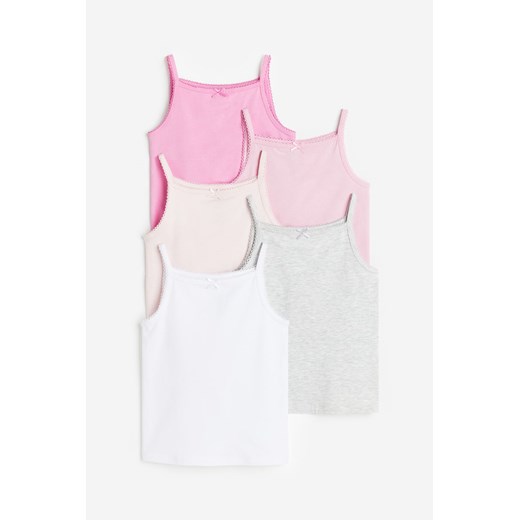 H & M - Dżersejowa koszulka 5-pak - Różowy ze sklepu H&M w kategorii Podkoszulki dziecięce - zdjęcie 169681299