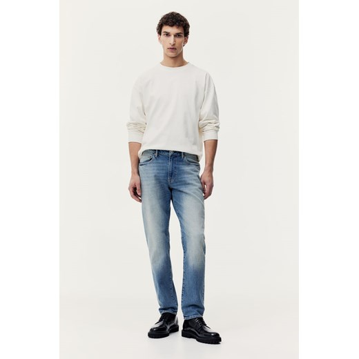 H & M - Straight Regular Jeans - Niebieski H & M 34;34 H&M