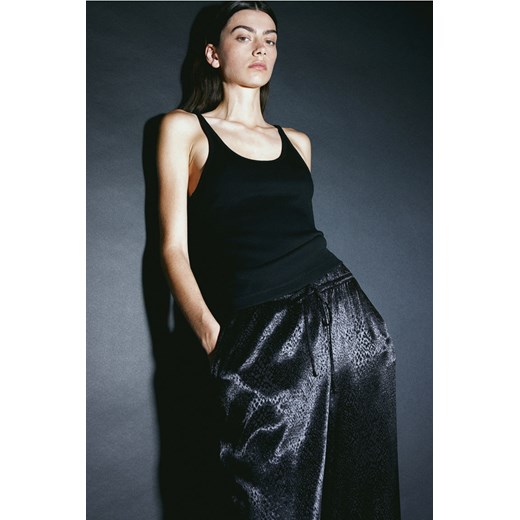 H & M - Spodnie z diagonalu - Czarny H & M XL H&M