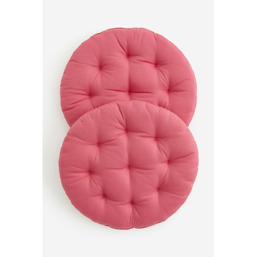 H & M - Okrągła poduszka na krzesło 2-pak - Różowy ze sklepu H&M w kategorii Tekstylia ogrodowe - zdjęcie 169681436