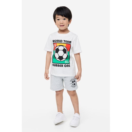 H & M - Bawełniany T-shirt - Biały ze sklepu H&M w kategorii T-shirty chłopięce - zdjęcie 169681445