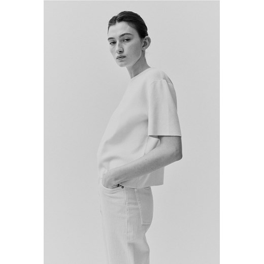 H & M - Dzianinowy top - Beżowy ze sklepu H&M w kategorii Bluzki damskie - zdjęcie 169681447
