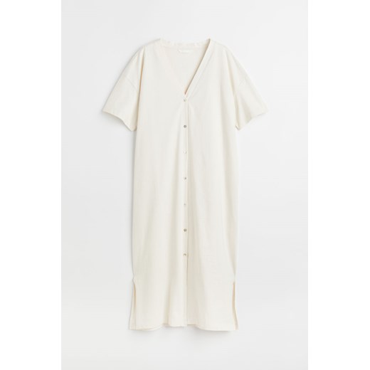 H & M - Dżersejowa sukienka zapinana na guziki - Biały ze sklepu H&M w kategorii Sukienki - zdjęcie 169681466