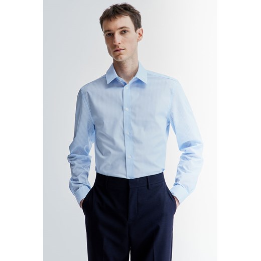 H & M - Koszula Easy iron Slim Fit - Niebieski ze sklepu H&M w kategorii Koszule męskie - zdjęcie 169681595