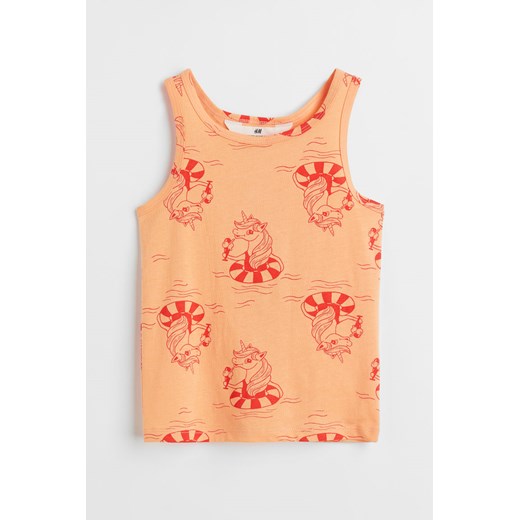 H & M - Koszulka z bawełnianego dżerseju - Pomarańczowy ze sklepu H&M w kategorii Bluzki dziewczęce - zdjęcie 169681737