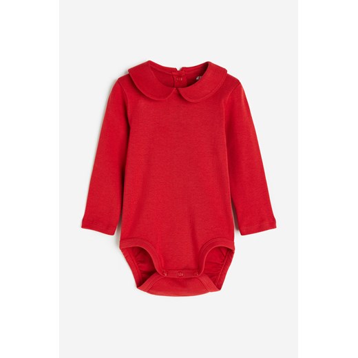 H & M - Body z kołnierzykiem - Czerwony ze sklepu H&M w kategorii Odzież dla niemowląt - zdjęcie 169681738