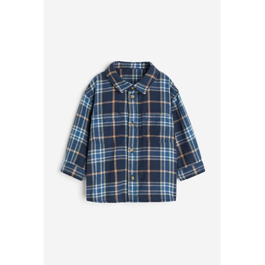 H & M - Koszula z bawełnianej flaneli - Niebieski ze sklepu H&M w kategorii Odzież dla niemowląt - zdjęcie 169681786