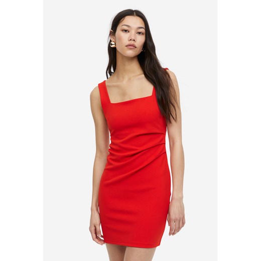 Sukienka czerwona H & M mini dopasowana 