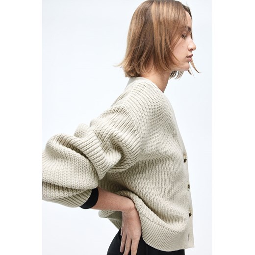 H & M - Kardigan w prążki - Brązowy ze sklepu H&M w kategorii Swetry damskie - zdjęcie 169682149
