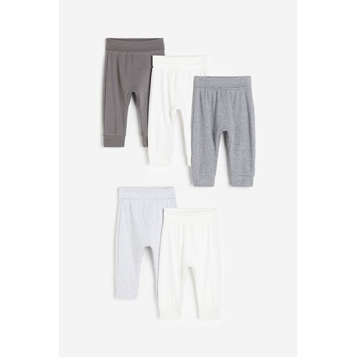 H & M - Bawełniane spodnie 5-pak - Szary ze sklepu H&M w kategorii Spodnie i półśpiochy - zdjęcie 169682218