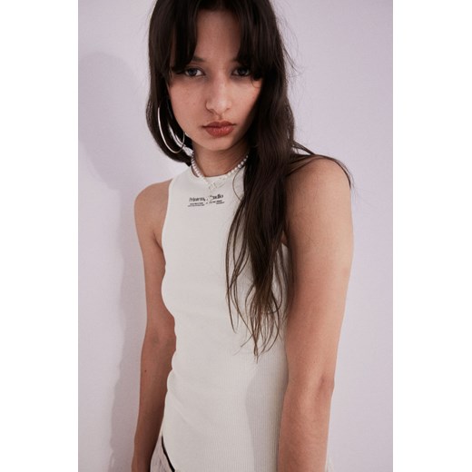 H & M - Koszulka w prążki - Biały ze sklepu H&M w kategorii Bluzki damskie - zdjęcie 169682275