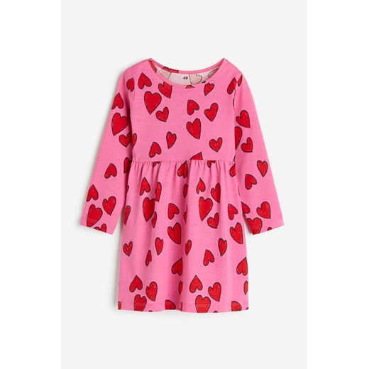 H & M - Dżersejowa sukienka z bawełny - Różowy ze sklepu H&M w kategorii Sukienki dziewczęce - zdjęcie 169682298