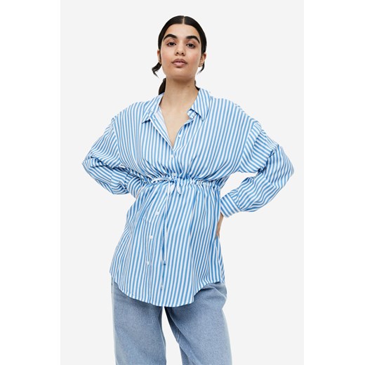 H & M - MAMA Bluzka z wiązanym paskiem - Niebieski H & M XL H&M