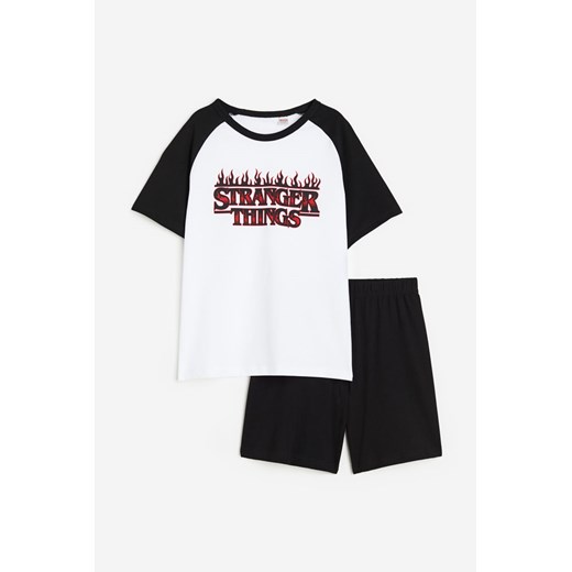 H & M - Piżama z T-shirtem i szortami - Biały H & M 140 (8-10Y) H&M