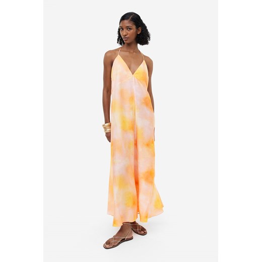 H & M - Trapezowa sukienka z domieszką modalu - Pomarańczowy H & M S H&M