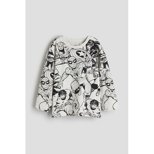 H & M - T-shirt z długim rękawem i nadrukiem - Szary ze sklepu H&M w kategorii T-shirty chłopięce - zdjęcie 169682517
