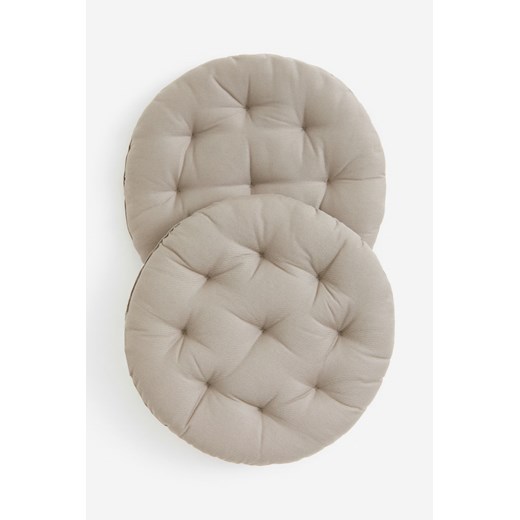 H & M - Okrągła poduszka na krzesło 2-pak - Szary ze sklepu H&M w kategorii Tekstylia ogrodowe - zdjęcie 169682556