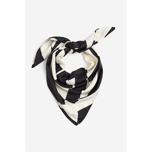 H & M - Satynowa chustka z nadrukiem - Czarny ze sklepu H&M w kategorii Szaliki i chusty damskie - zdjęcie 169682607