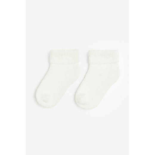 H & M - Skarpety frotte 2-pak - Biały ze sklepu H&M w kategorii Skarpetki dziecięce - zdjęcie 169682616