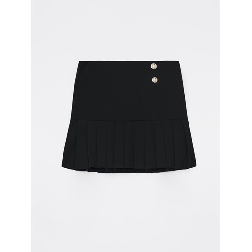 Mohito - Czarna spódnica mini z plisowaniem - czarny ze sklepu Mohito w kategorii Spódnice - zdjęcie 169683106