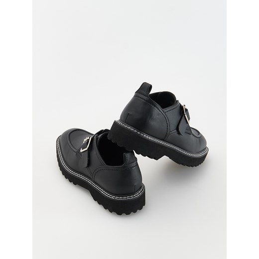 Reserved - Loafersy z ozdobną klamrą - czarny Reserved 29 Reserved