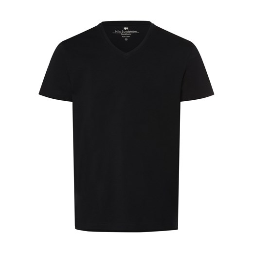 Nils Sundström T-shirt męski Mężczyźni Dżersej granatowy jednolity ze sklepu vangraaf w kategorii T-shirty męskie - zdjęcie 169683498