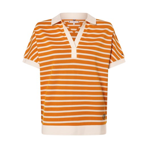 Tommy Hilfiger Damska koszulka polo Kobiety Lyocell pomarańczowy w paski Tommy Hilfiger M vangraaf