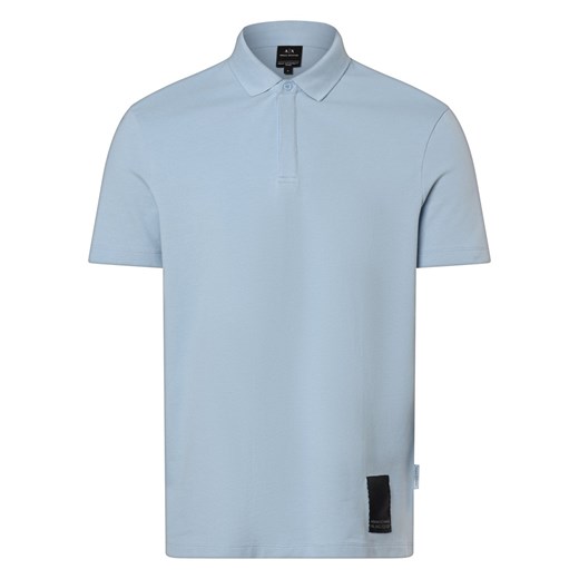 Armani Exchange Męska koszulka polo Mężczyźni Bawełna jasnoniebieski jednolity ze sklepu vangraaf w kategorii T-shirty męskie - zdjęcie 169683526