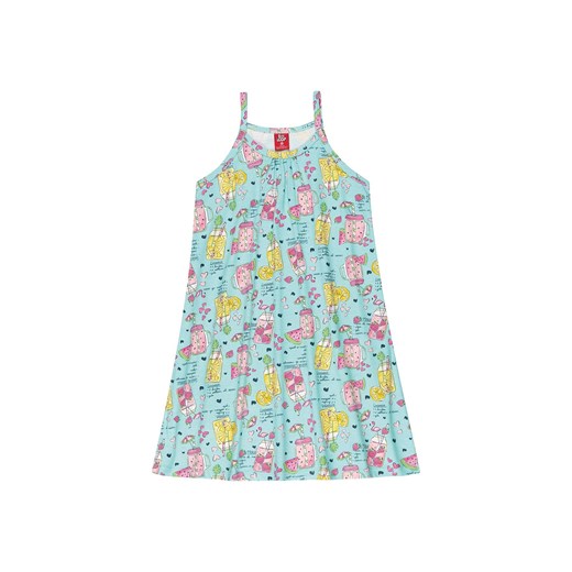Bawełniana sukienka w kwiatki z cienkimi ramiączkami - niebieska ze sklepu 5.10.15 w kategorii Sukienki dziewczęce - zdjęcie 169684377