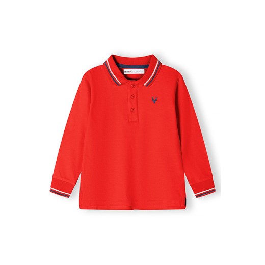 Czerwona bluzka polo chłopięca z długim rękawem Minoti 122/128 5.10.15