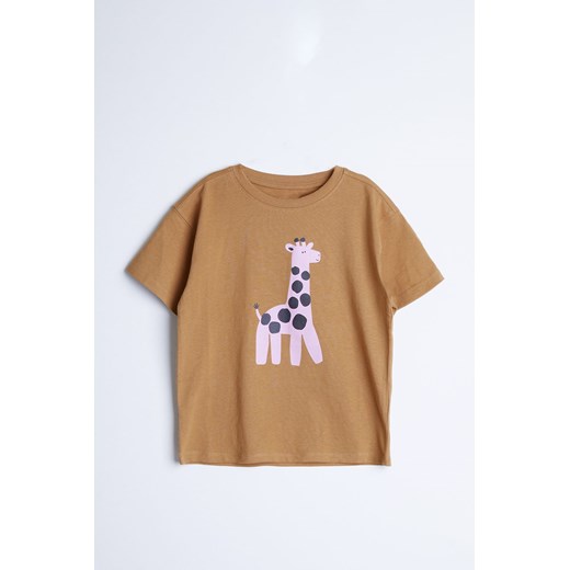 Pudełkowy brązowy t-shirt z żyrafą - unisex - Limited Edition 98 5.10.15