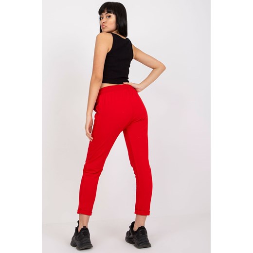 Czerwone spodnie dresowe basic z kieszeniami Basic Feel Good L 5.10.15
