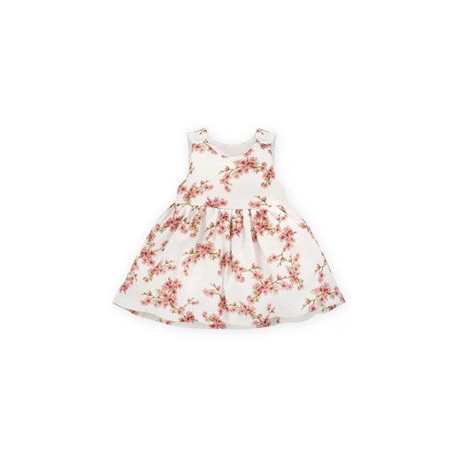 Bawełniana sukienka niemowlęca w kwiaty ecru ze sklepu 5.10.15 w kategorii Sukienki niemowlęce - zdjęcie 169684926
