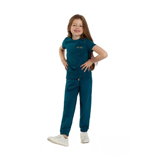 T-shirt dziewczęcy turkusowy ze sklepu 5.10.15 w kategorii Bluzki dziewczęce - zdjęcie 169684995