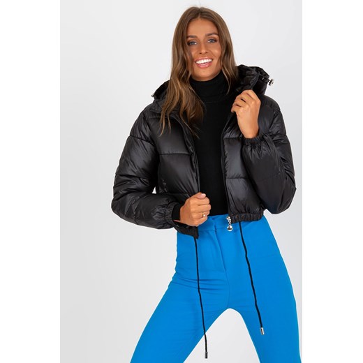 Czarna pikowana kurtka zimowa z kapturem dla kobiety ze sklepu 5.10.15 w kategorii Kurtki damskie - zdjęcie 169685029