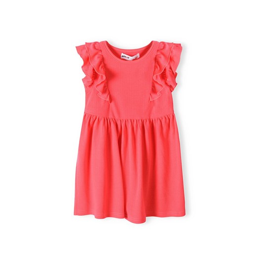 Różowa sukienka dziewczęca z falbankami ze sklepu 5.10.15 w kategorii Sukienki dziewczęce - zdjęcie 169685146