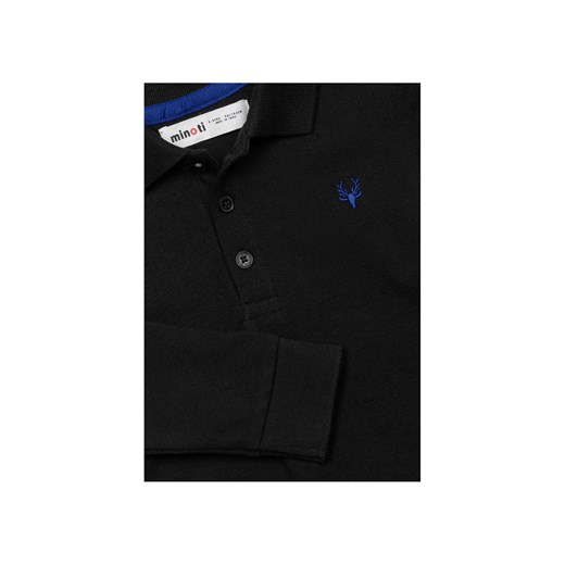Bawełniana bluzka polo dla chłopca czarna Minoti 128/134 5.10.15