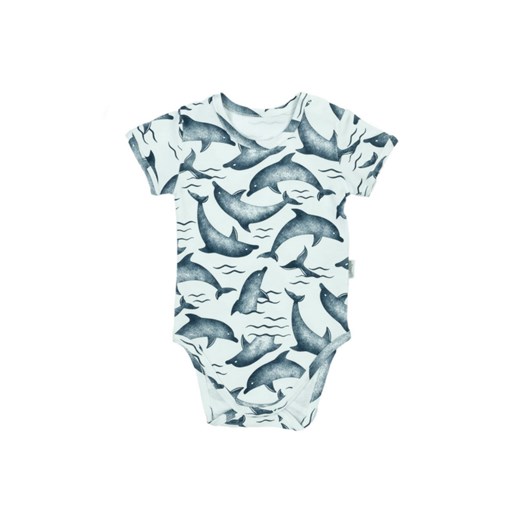 Białe body chłopięce z krótkim rękawem- Delfiny ze sklepu 5.10.15 w kategorii Body niemowlęce - zdjęcie 169685336