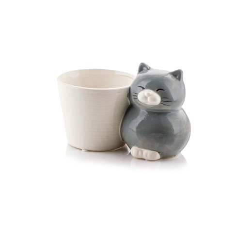 Donica ceramiczna szkliwiona z kotem Polnix one size okazyjna cena 5.10.15