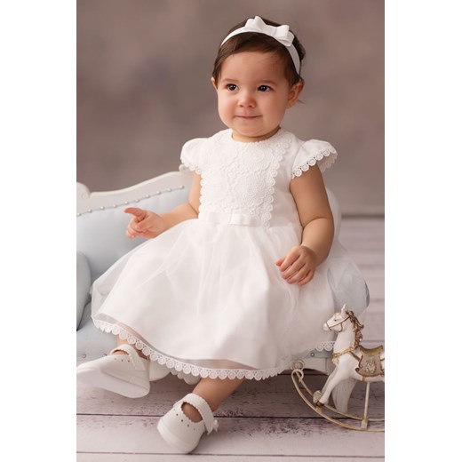 Sukienka niemowlęca ecru na Chrzest Gloria ze sklepu 5.10.15 w kategorii Ubranka do chrztu - zdjęcie 169685506