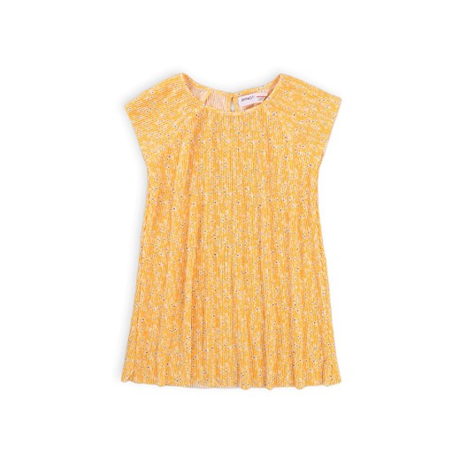 Letnia żółta sukienka dziewczęca o prostym kroju w kwiaty ze sklepu 5.10.15 w kategorii Sukienki dziewczęce - zdjęcie 169685529