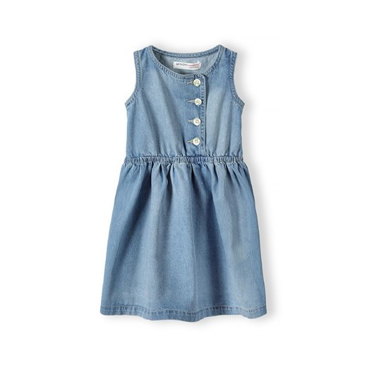 Jeansowa sukienka na ramiączka zapinana na guziki dziewczęca Minoti 98/104 promocja 5.10.15