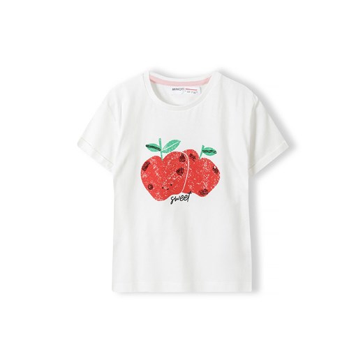 Biały t-shirt bawełniany dla niemowlaka- jabłuszka Minoti 86/92 wyprzedaż 5.10.15