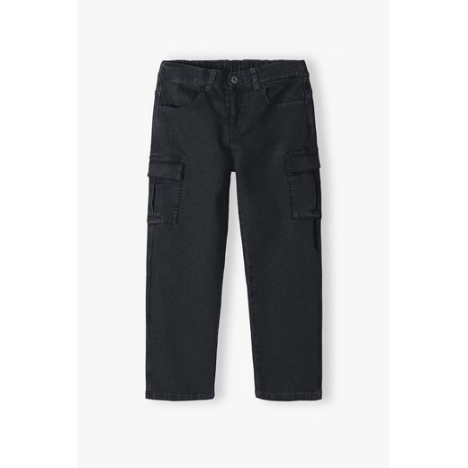 Czarne spodnie dziewczęce - wide leg cargo - Lincoln&Sharks ze sklepu 5.10.15 w kategorii Spodnie chłopięce - zdjęcie 169686087