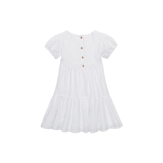 Biała zwiewna sukienka z bawełny dla dziewczynki ze sklepu 5.10.15 w kategorii Sukienki dziewczęce - zdjęcie 169686129